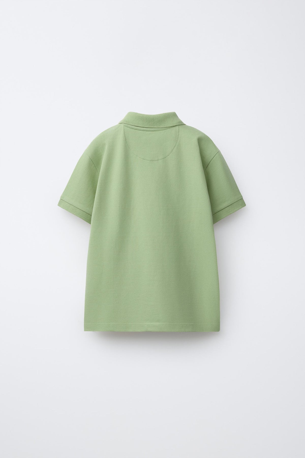 PIQUE COTTON SHORT SLEEVE POLO - LIGHT GREEN