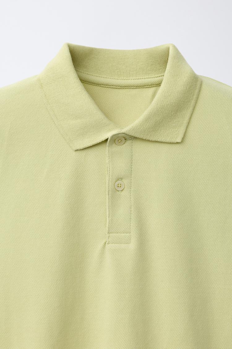 RELAXED OPEN COLLAR POLO - PALE YELLOW
