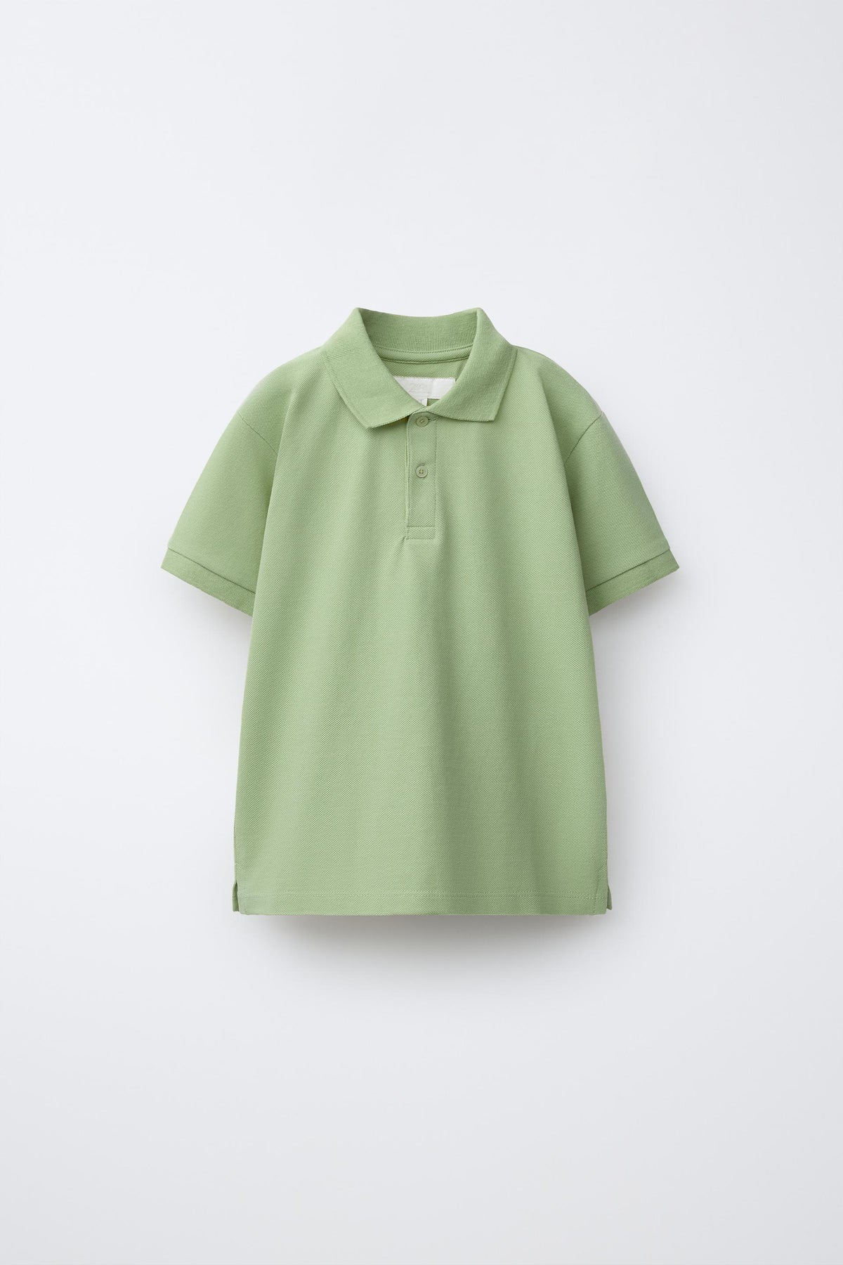 PIQUE COTTON SHORT SLEEVE POLO - LIGHT GREEN