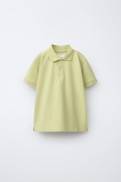 RELAXED OPEN COLLAR POLO - PALE YELLOW