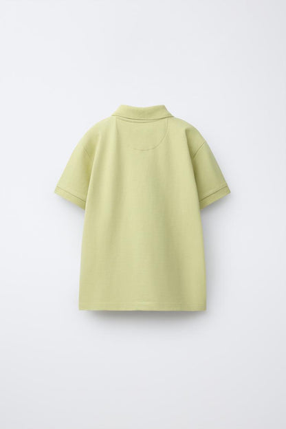 RELAXED OPEN COLLAR POLO - PALE YELLOW