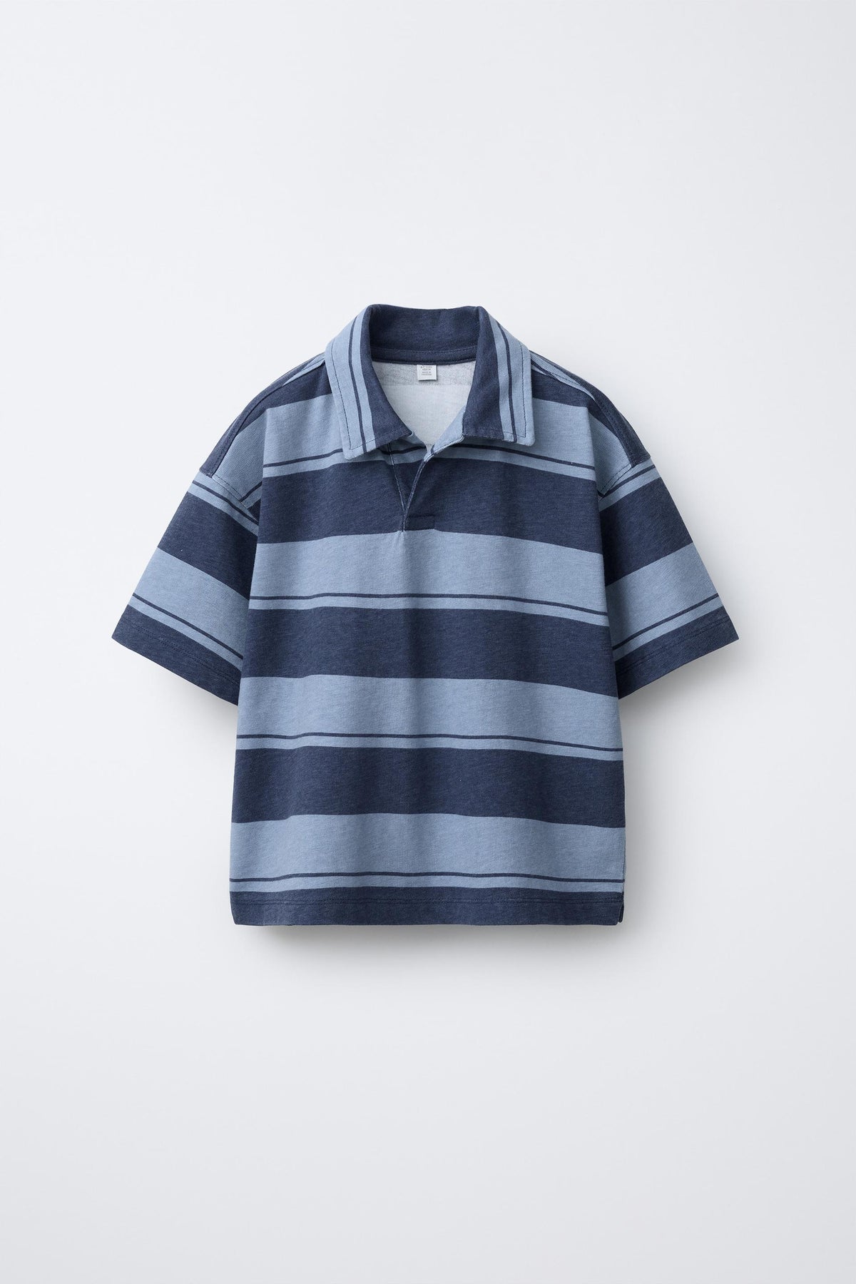 OVERSIZED STRIPED POLO - BLUE